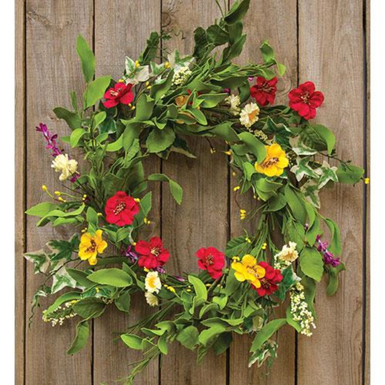 CWI Gifts Flower Twig Wreath Rings - 20 inch - Wreath Decor for Front Door and Candle Decorating - Hibiscus